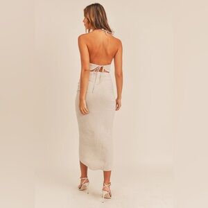 Sabo Skirt and top beige Backless Halter Midi Dress M